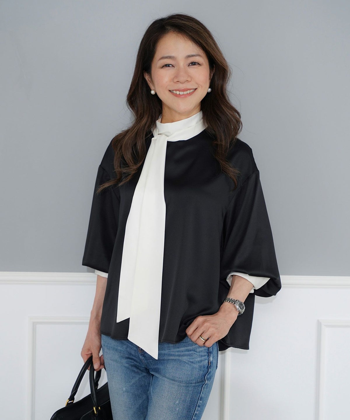 パターン ブラウス レディース 上品 きれいめ オケージョン シンプル エレガント ジョイントスペース