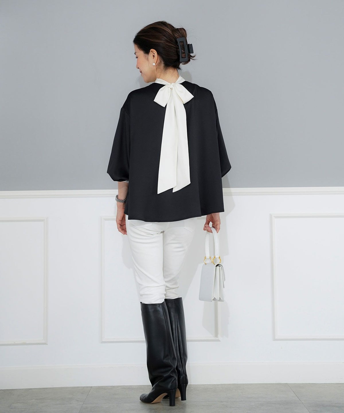 パターン ブラウス レディース 上品 きれいめ オケージョン シンプル エレガント ジョイントスペース