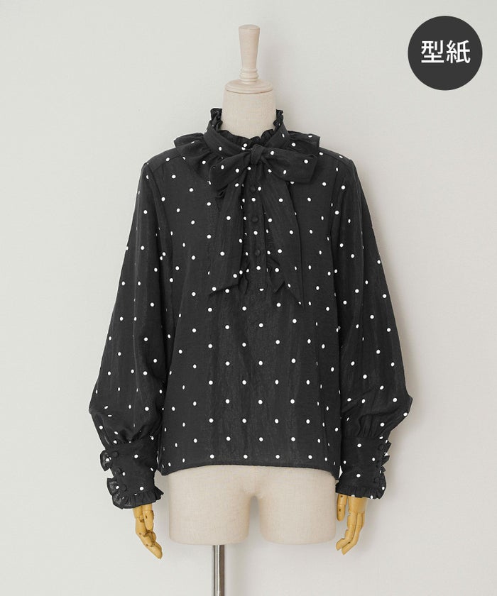 パターン ブラウス レディース 上品 きれいめ オケージョン シンプル エレガント フリー ジョイントスペース 型紙 フリルネック リボンタイ ブラウス Joint Space×kozuesakurada