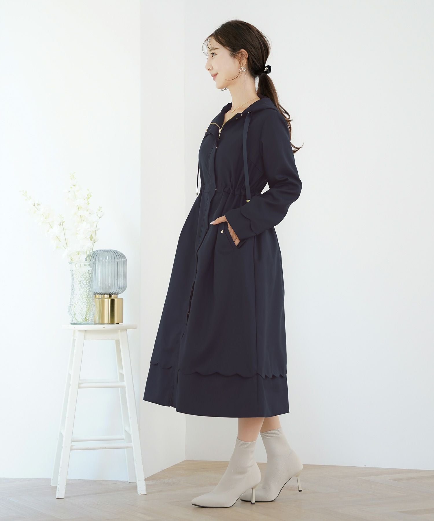 MUVEIL スズランロングマウンテンパーカーネイビー MUVEIL スズランロングマウンテンパーカーネイビー - メルカリ