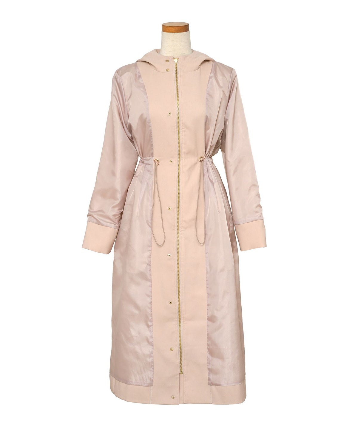 マウンテンパーカー スカラップ デザイン アウター 大人フェミニン 春 秋 きれいめ カジュアル フード付き  通勤  アウター 通学 デイリー オフィスカジュアル レディース ロング丈 アイボリー ピンクベージュ ネイビー