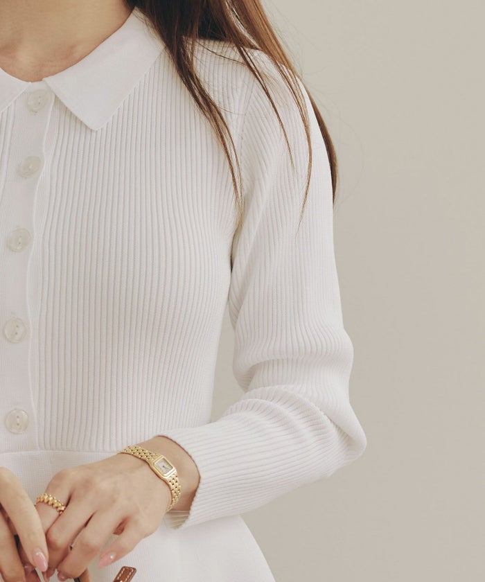 手洗い可 レディース ミモレ 大人 上品 長袖 きれいめ オフィス 秋冬 春 かわいい ジョイントスペース