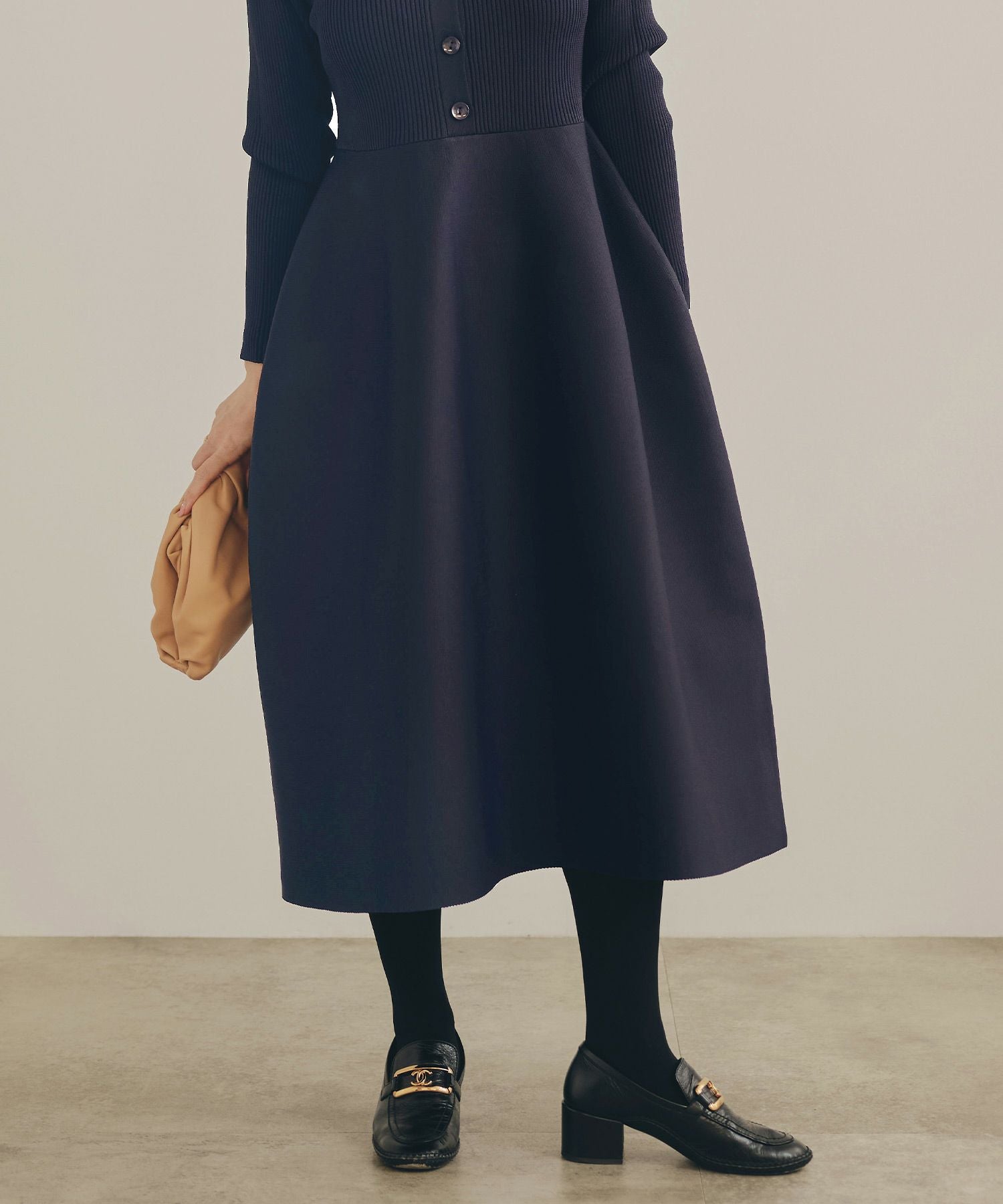 ミラノリブ 襟付き ニット ワンピース Liala×PG 全3色｜lpg331-2192【2