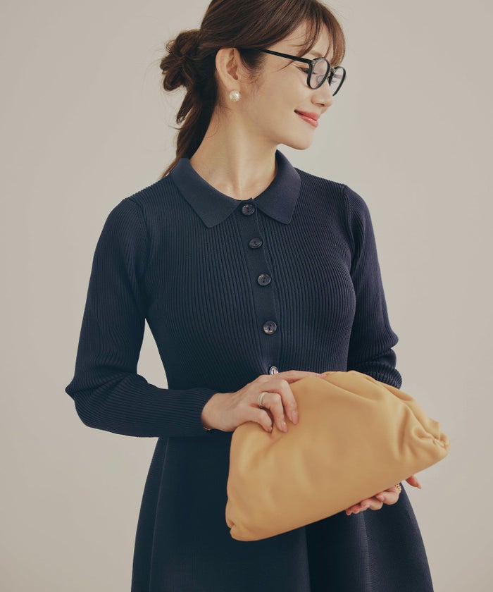 手洗い可 レディース ミモレ 大人 上品 長袖 きれいめ オフィス 秋冬 春 かわいい ジョイントスペース