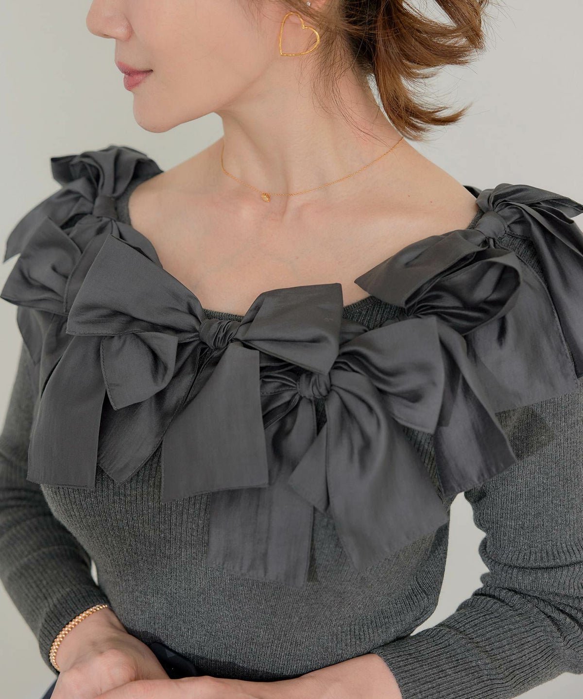 新色追加 手洗い可 レディース 長袖 秋冬春 長袖 大人可愛い 上品 きれいめ フェミニン ジョイントスペース