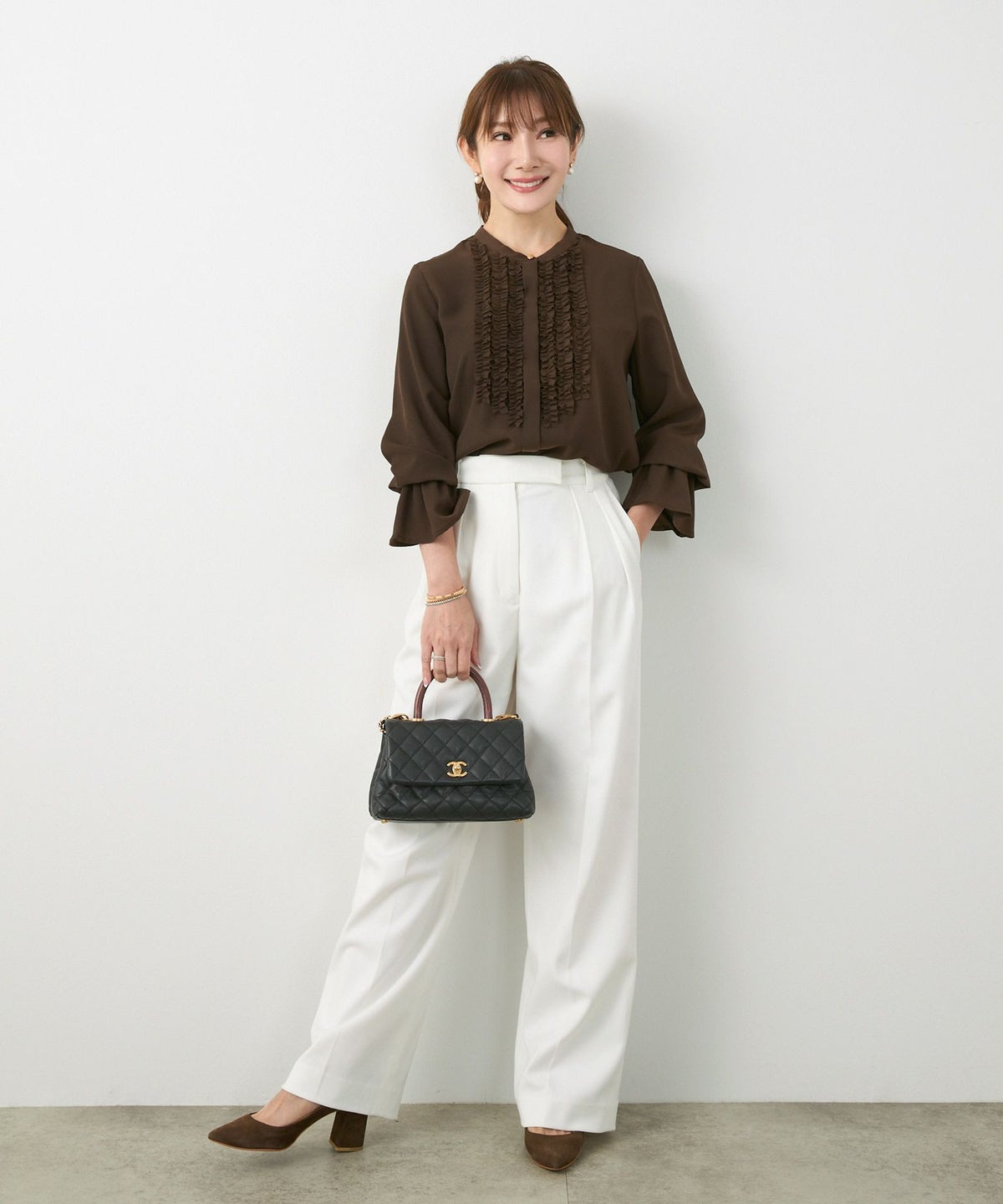 手洗い可 長袖 大人カジュアル オフィス きれいめ 上品 フェニミン 大人可愛い ジョイントスペース