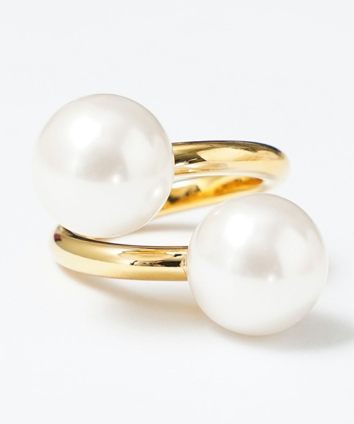 ツイスト ボリューム パール リング Twist Volume Pearl Ring 真鍮 プラパール インパクト 華やか ツイスト ボリューム パール リング Twist Volume Pearl Ring （Liala）