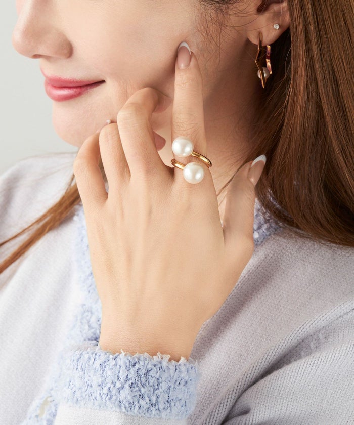 ツイスト ボリューム パール リング Twist Volume Pearl Ring