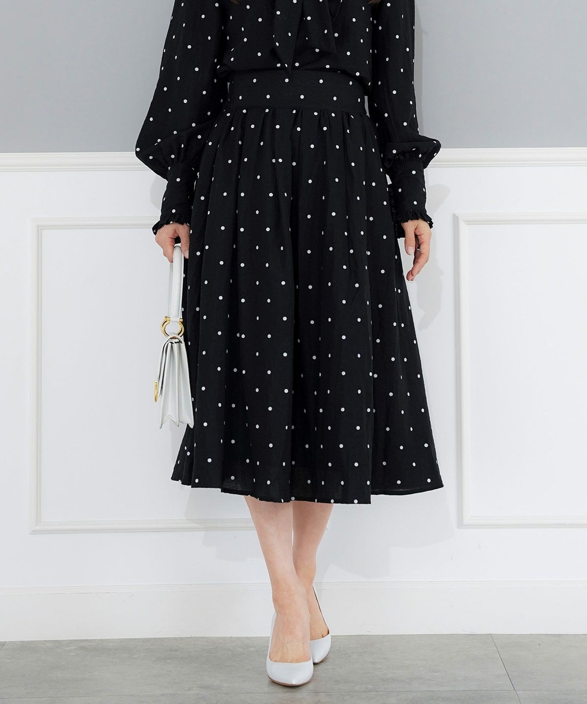 手洗い可 ボトムス レディース ドット 無地 上品 きれいめ オケージョン シンプル エレガント ジョイントスペース