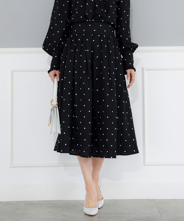 手洗い可 ボトムス レディース ドット 無地 上品 きれいめ オケージョン シンプル エレガント ジョイントスペース