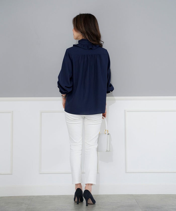 手洗い可 トップス レディース ドット 無地 上品 きれいめ オケージョン シンプル エレガント フリー ジョイントスペース