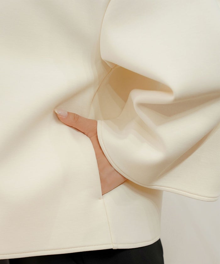 アウター ダンボールニット ミドル丈 ショート丈 通勤 結婚式 披露宴 セレモニー 成人式 同窓会 デート 女子会 誕生日会 演奏会 発表会 七五三 20代 30代 パール フリル 長袖 オケージョン アイボリー ネイビー