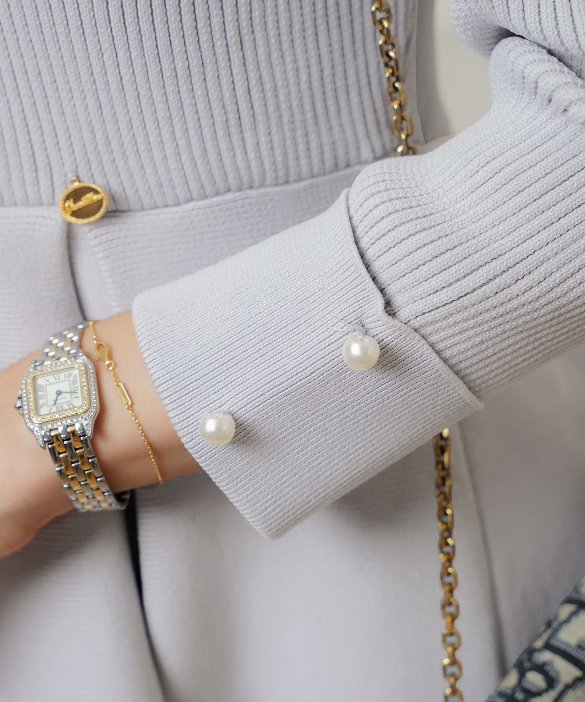 ワンピース 襟 花 長袖 きれいめ エレガント フェミニン 上品 ブルーグレー ブラウン ネイビー ブラック エクリュ 新色 フレア ニット 産前産後 オケージョン