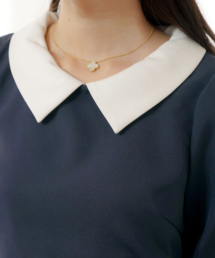 入園式 入学式 卒園式 卒業式 七五三 セレモニー フォーマル ドレス 襟付き スカラップ ティアード きれいめ レディース 大人可愛い 上品 クラシカル 清楚 華やか 長袖 春 秋 冬 低身長 高身長 サイズ展開 ママコーデ 親子行事