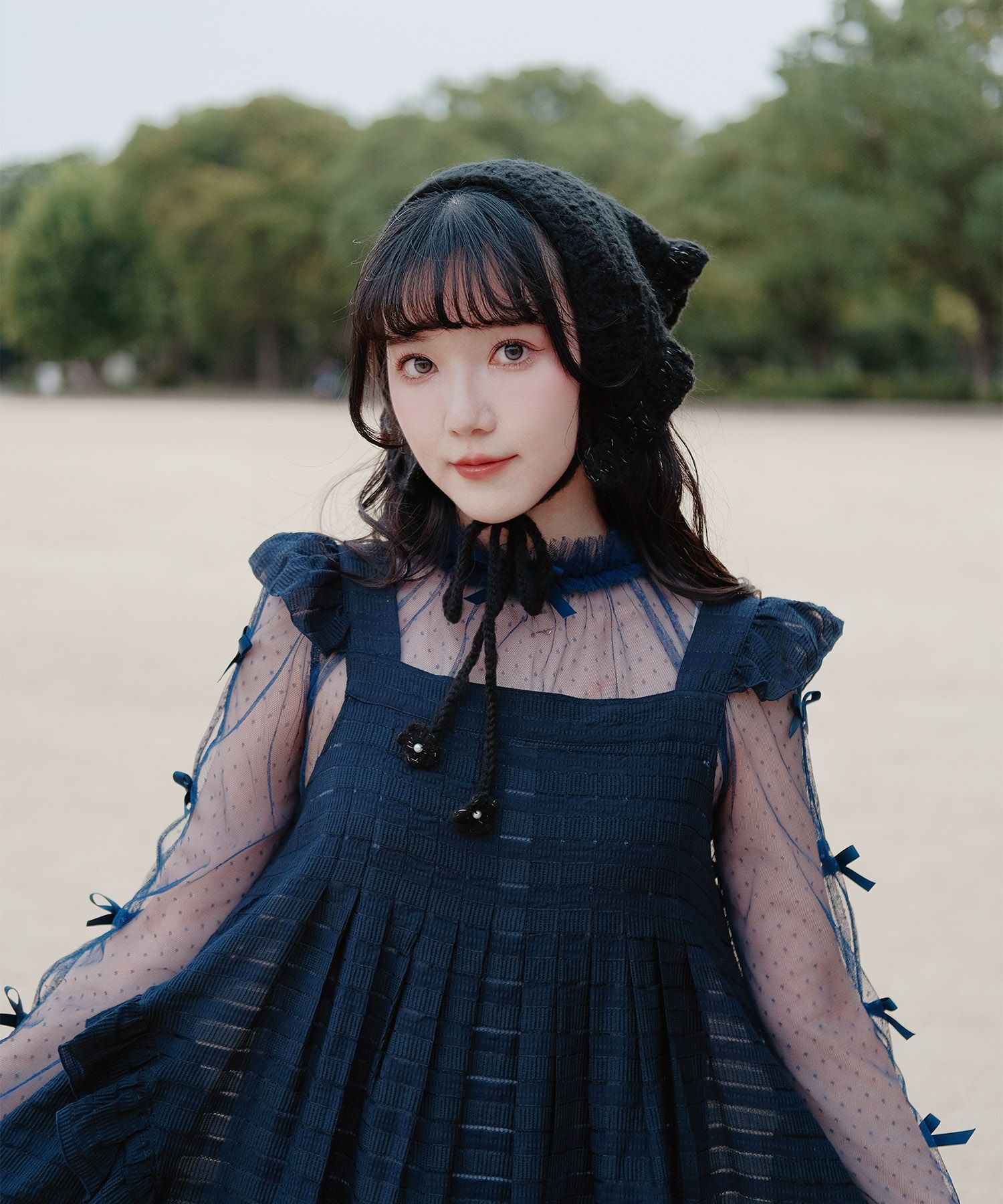 スカラップ フリル アシメ ワンピース miolite 全2色｜mio341-0142【1