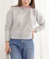 新色追加 手洗い可 長袖 秋冬 大人可愛い 上品 きれいめ 大人カジュアル フェミニン ジョイントスペース ツイードフリンジニットPO Liala×PG