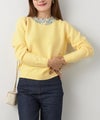 新色追加 手洗い可 長袖 秋冬 大人可愛い 上品 きれいめ 大人カジュアル フェミニン ジョイントスペース ツイードフリンジニットPO Liala×PG