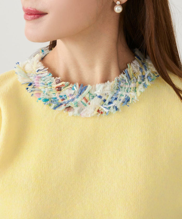 手洗い可 レディース 長袖 秋冬 長袖 大人可愛い 上品 きれいめ 大人カジュアル フェミニン ジョイントスペース