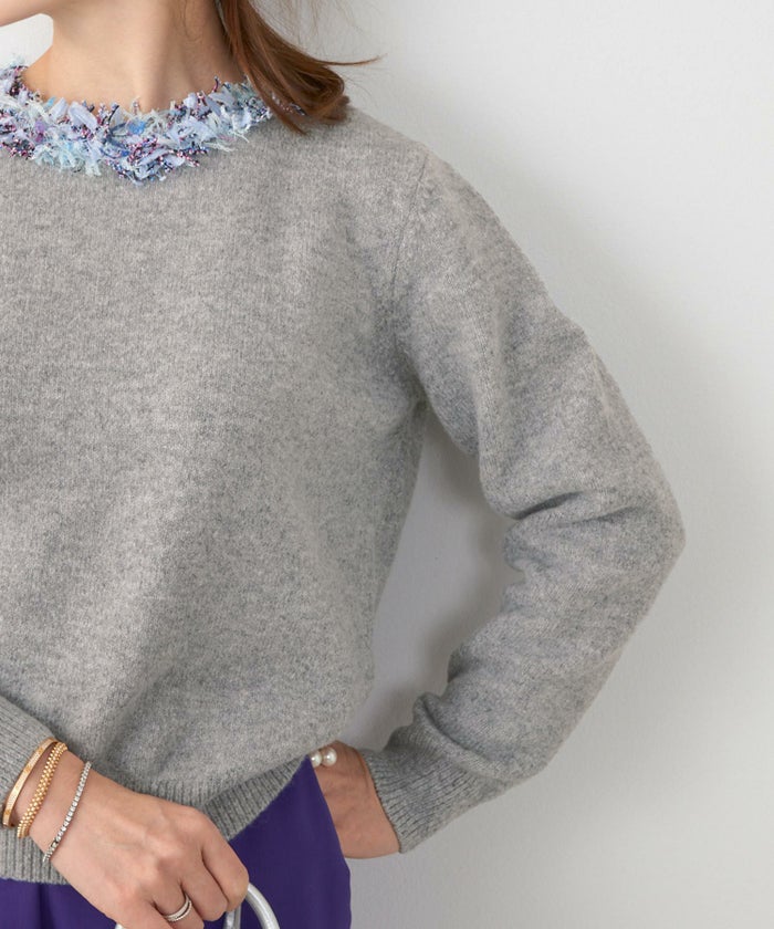 手洗い可 レディース 長袖 秋冬 長袖 大人可愛い 上品 きれいめ 大人カジュアル フェミニン ジョイントスペース