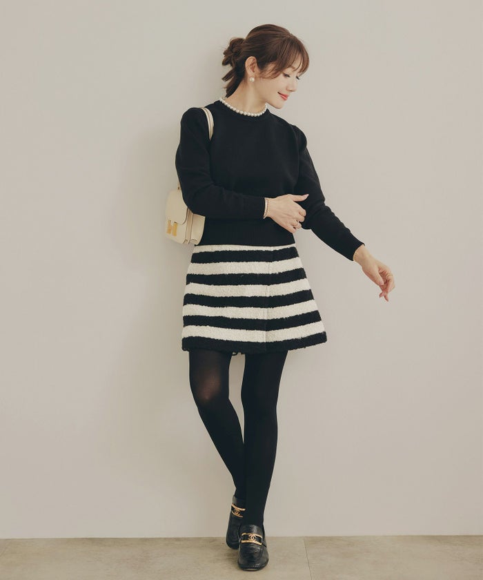 手洗い可 レディース 秋冬 大人可愛い 上品 きれいめ 大人カジュアル フェミニン ミニ丈 ジョイントスペース