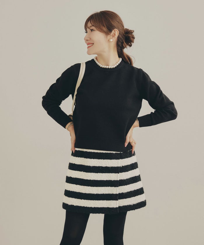 手洗い可 レディース 秋冬 大人可愛い 上品 きれいめ 大人カジュアル フェミニン ミニ丈 ジョイントスペース