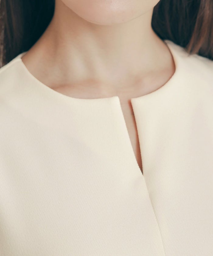 手洗い可 オフィス オケージョン シンプル かわいい きれいめ おしゃれ 白 黒 アンチピリング 日本製 体型カバー ジョイントスペース