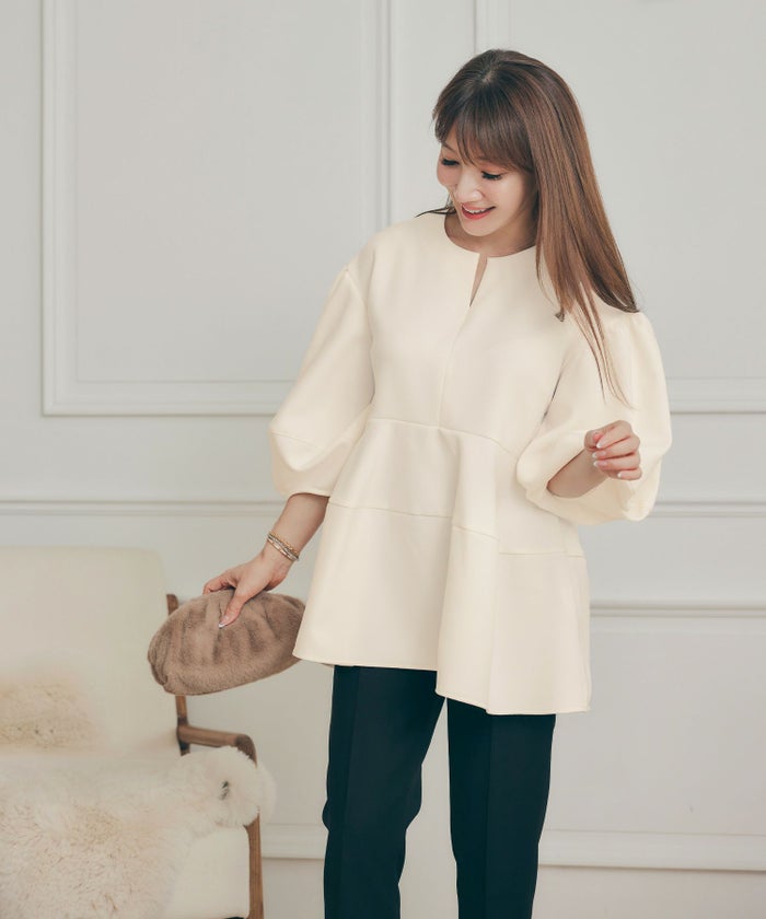 手洗い可 オフィス オケージョン シンプル かわいい きれいめ おしゃれ 白 黒 アンチピリング 日本製 体型カバー ジョイントスペース