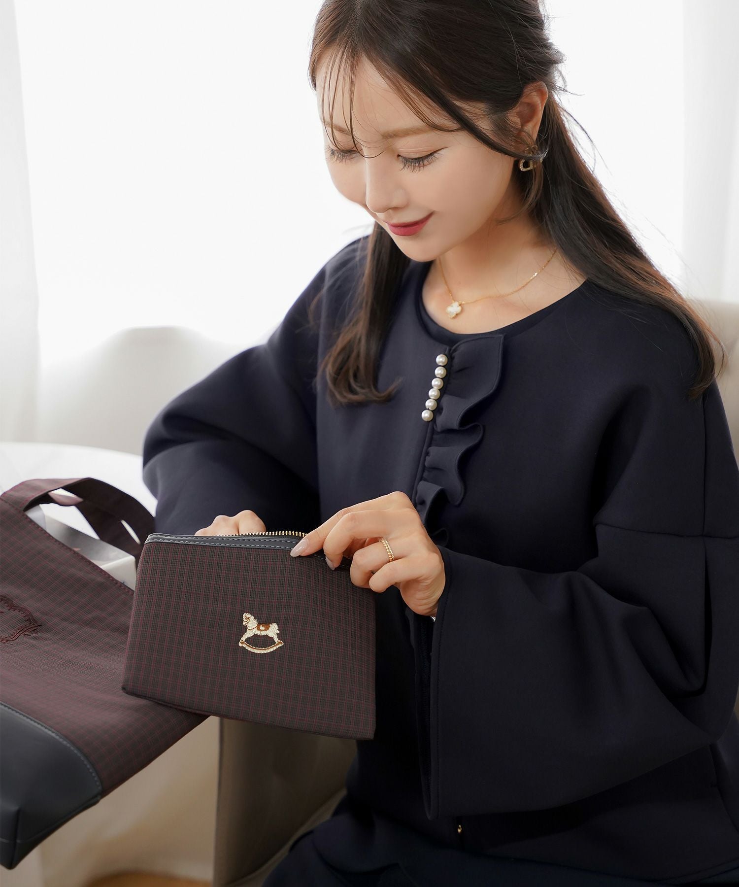 木馬 エンブレム トート バッグ & ポーチ le reve vaniller 全3色