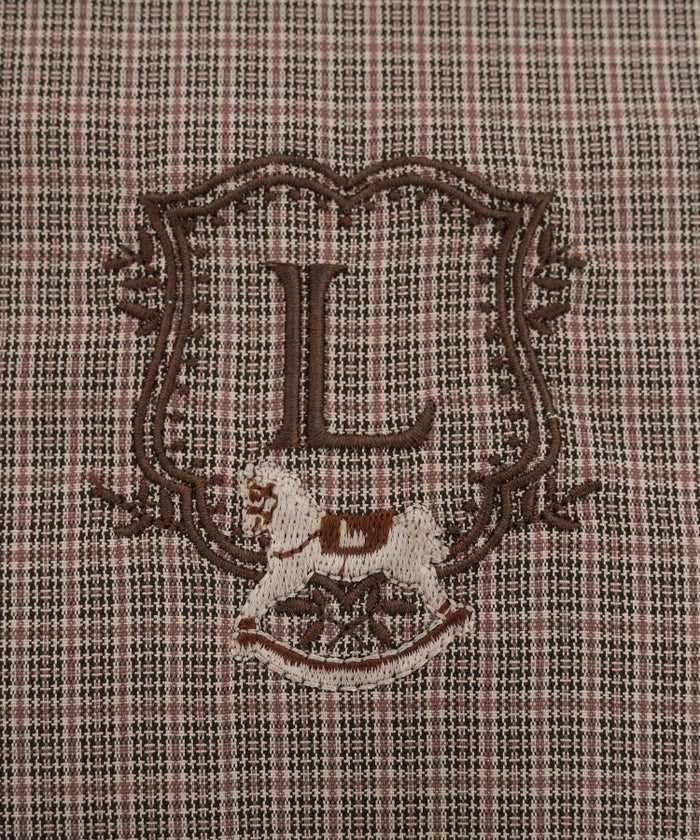 バッグ クラシカル カジュアル 学校行事 授業参観 トートバッグ ポーチ セット 木馬 エンブレム お揃い きれいめ オケージョン ネイビー グリーン ベージュ ブラウン