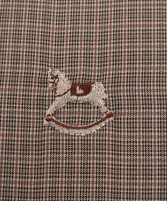 バッグ クラシカル カジュアル 学校行事 授業参観 トートバッグ ポーチ セット 木馬 エンブレム お揃い きれいめ オケージョン ネイビー グリーン ベージュ ブラウン