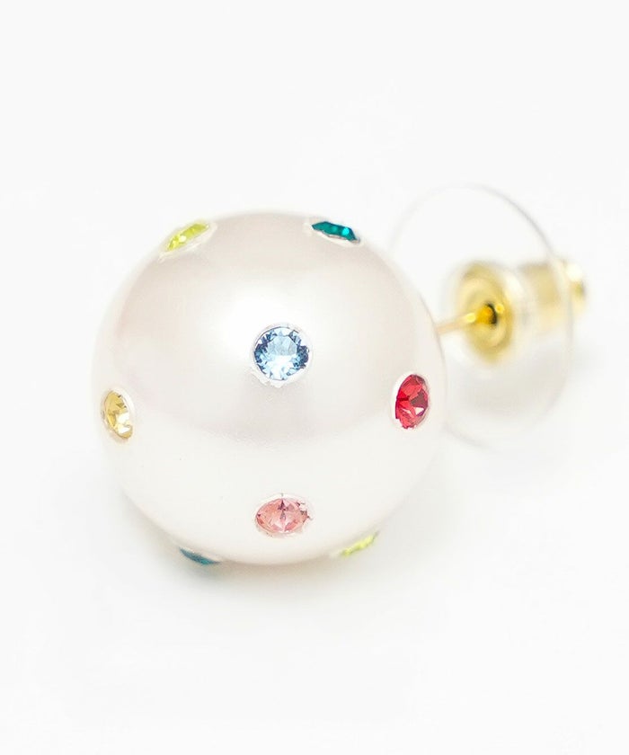 カラフル ストーン ワンポイント ピアス イヤリング Colorful Stone One Point Pierce Earring