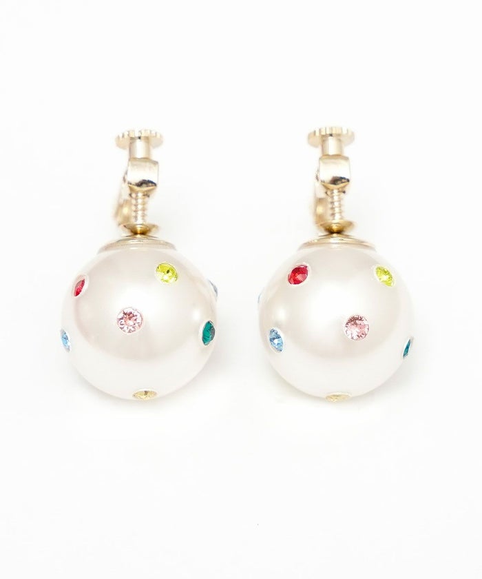 カラフル ストーン ワンポイント ピアス イヤリング Colorful Stone One Point Pierce Earring