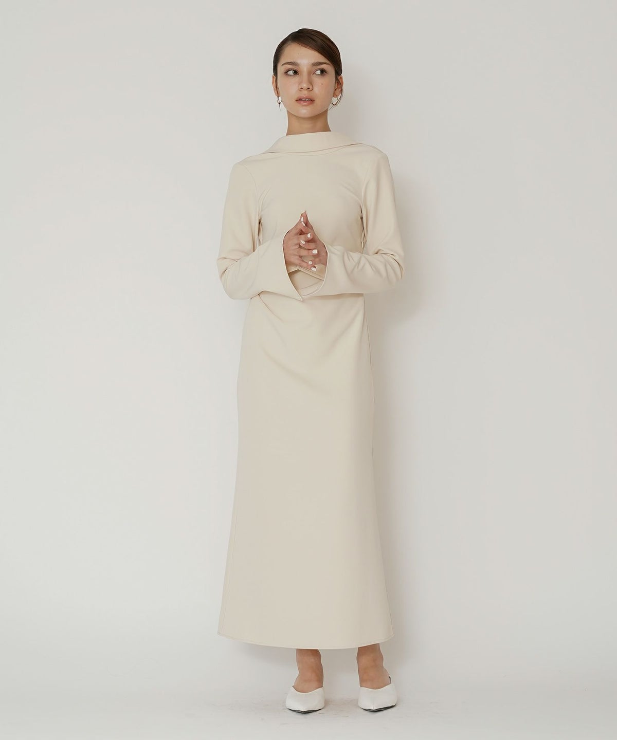 結婚式 フォーマル ディナー バックオープン パーティードレス 二次会 前撮り モード Iライン タイト 韓国風 綺麗め 細見え カジュアル KINO THE KEI