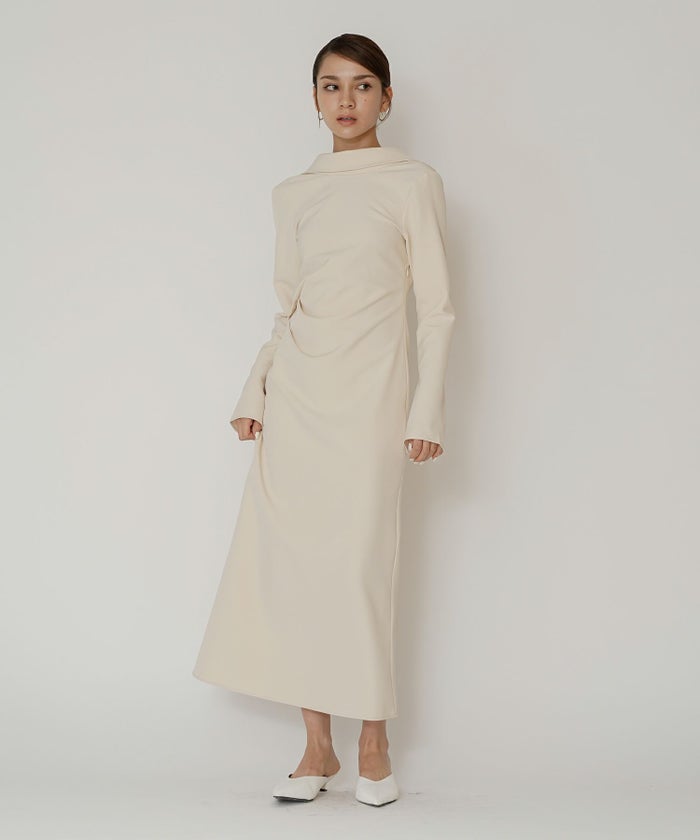 結婚式 フォーマル ディナー バックオープン パーティードレス 二次会 前撮り モード Iライン タイト 韓国風 綺麗め 細見え カジュアル KINO THE KEI