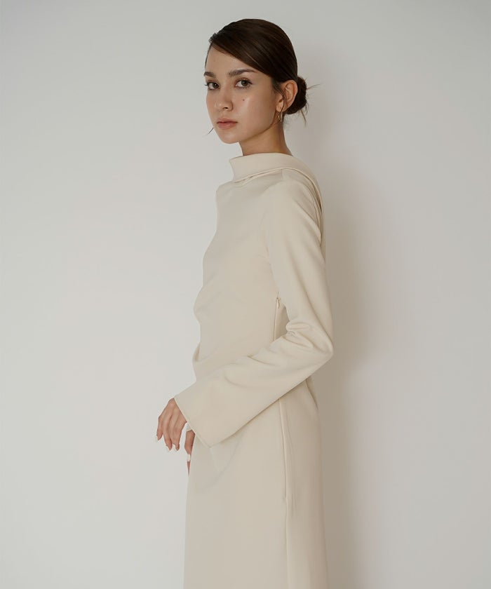 結婚式 フォーマル ディナー バックオープン パーティードレス 二次会 前撮り モード Iライン タイト 韓国風 綺麗め 細見え カジュアル KINO THE KEI