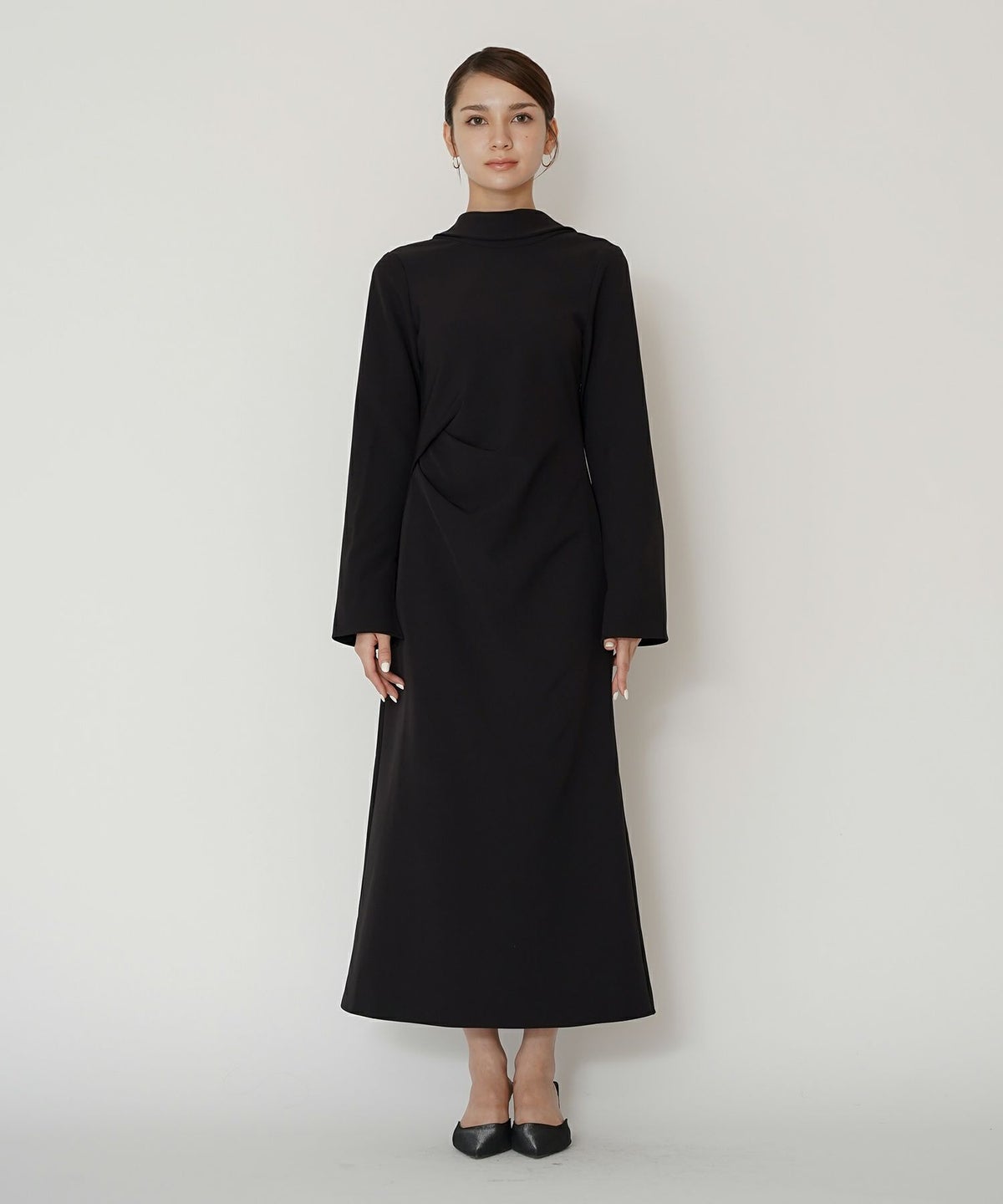 結婚式 フォーマル ディナー バックオープン パーティードレス 二次会 前撮り モード Iライン タイト 韓国風 綺麗め 細見え カジュアル KINO THE KEI