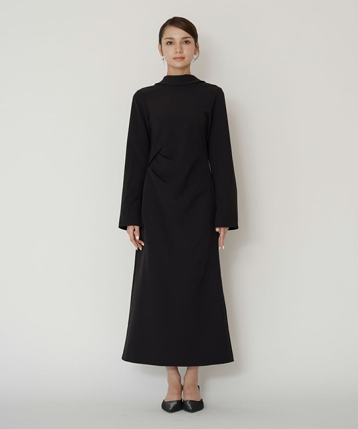 結婚式 フォーマル ディナー バックオープン パーティードレス 二次会 前撮り モード Iライン タイト 韓国風 綺麗め 細見え カジュアル KINO THE KEI