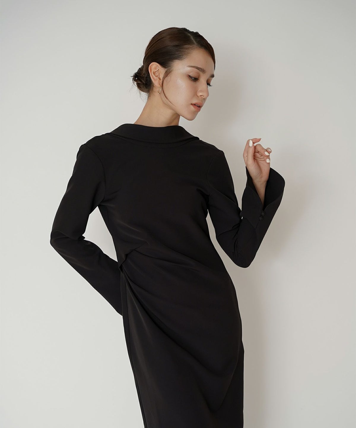 結婚式 フォーマル ディナー バックオープン パーティードレス 二次会 前撮り モード Iライン タイト 韓国風 綺麗め 細見え カジュアル KINO THE KEI