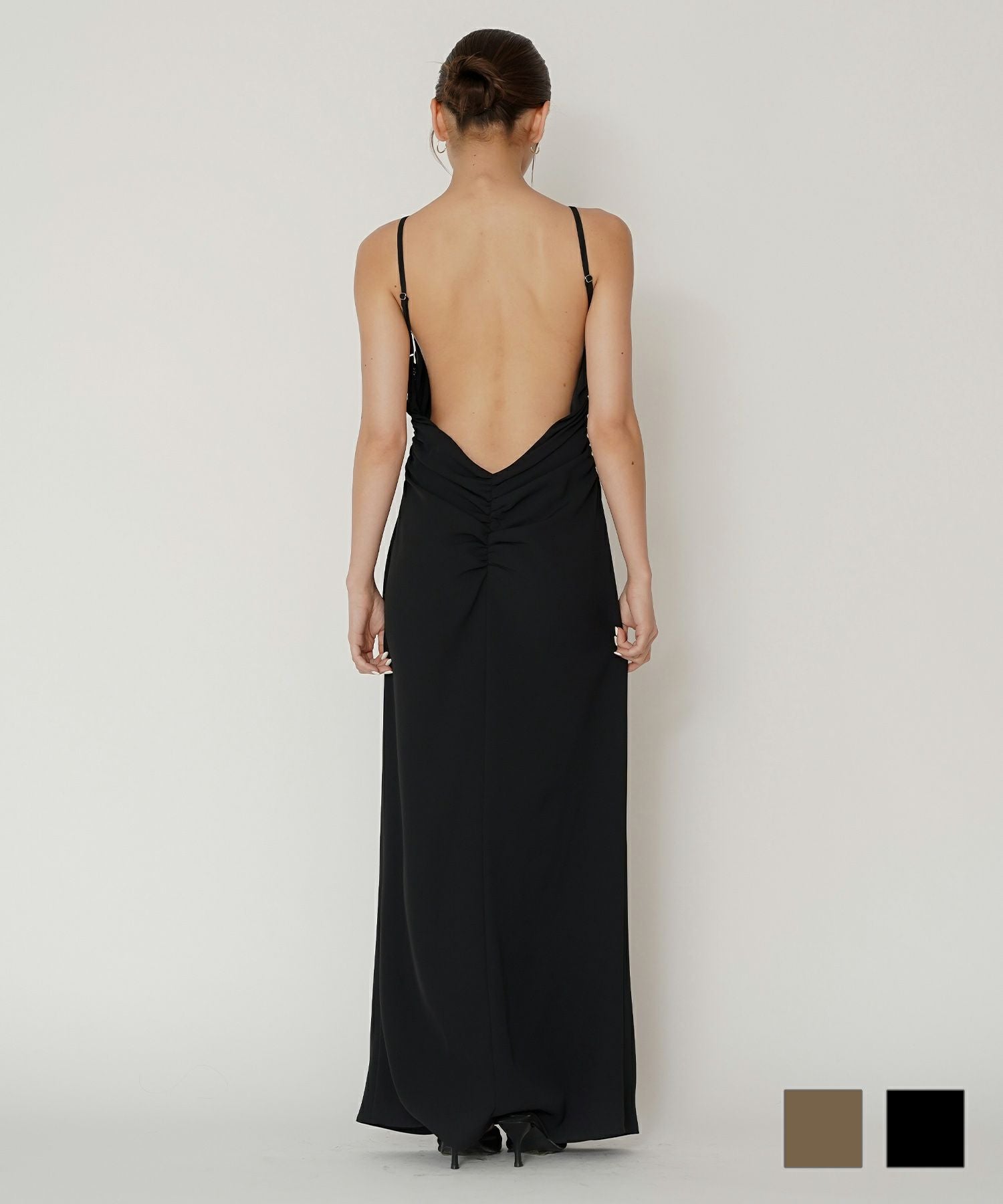 バック オープン ギャザー キャミ ワンピース KINO THE KEI 全2色