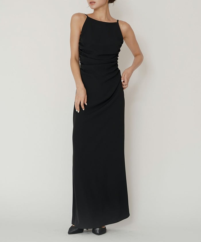 フィットネス バックオープンワンピ 海外 ロング丈 リゾートワンピ パーティ ディナー タイトワンピース 韓国風 綺麗め 細見え カジュアル KINO THE KEI