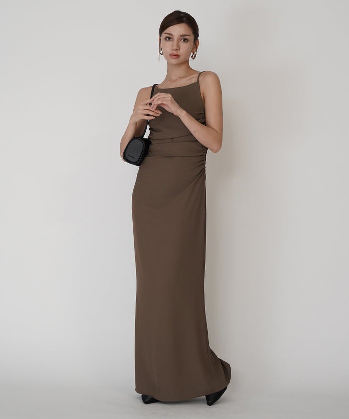 フィットネス バックオープンワンピ 海外 ロング丈 リゾートワンピ パーティ ディナー タイトワンピース 韓国風 綺麗め 細見え カジュアル KINO THE KEI