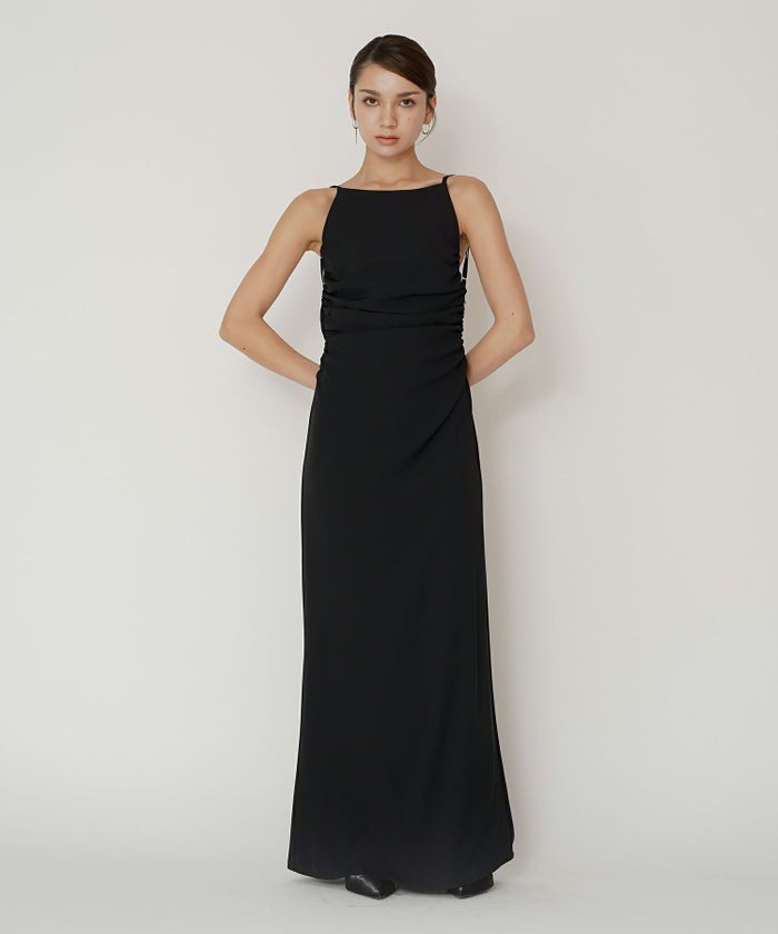 フィットネス バックオープンワンピ 海外 ロング丈 リゾートワンピ パーティ ディナー タイトワンピース 韓国風 綺麗め 細見え カジュアル KINO THE KEI