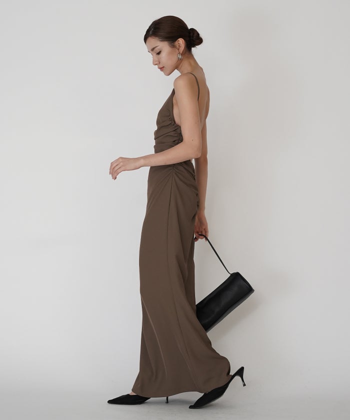 フィットネス バックオープンワンピ 海外 ロング丈 リゾートワンピ パーティ ディナー タイトワンピース 韓国風 綺麗め 細見え カジュアル KINO THE KEI