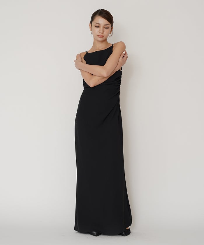 フィットネス バックオープンワンピ 海外 ロング丈 リゾートワンピ パーティ ディナー タイトワンピース 韓国風 綺麗め 細見え カジュアル KINO THE KEI