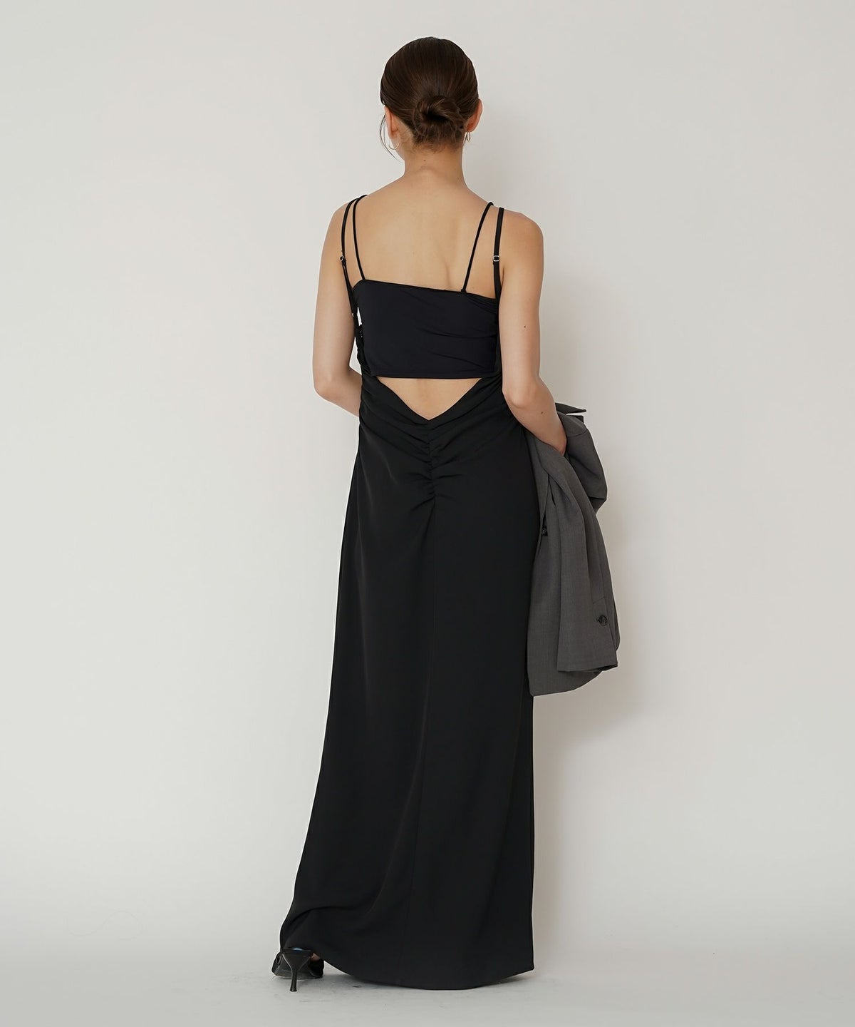 フィットネス バックオープンワンピ 海外 ロング丈 リゾートワンピ パーティ ディナー タイトワンピース 韓国風 綺麗め 細見え カジュアル KINO THE KEI