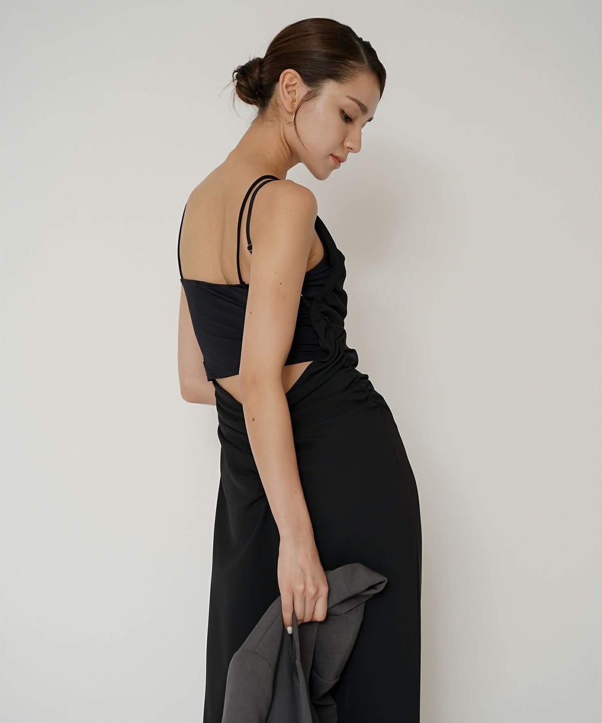 フィットネス バックオープンワンピ 海外 ロング丈 リゾートワンピ パーティ ディナー タイトワンピース 韓国風 綺麗め 細見え カジュアル KINO THE KEI