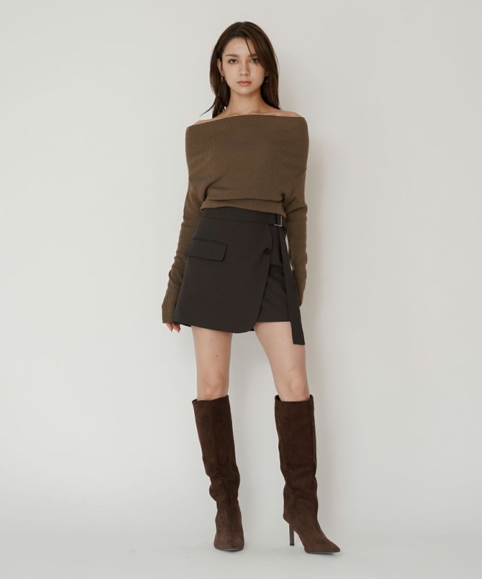 ミニスカート ショート丈 ミニボトム ウエストゴム 台形 タイトスカート 制服 韓国風 綺麗め 細見え カジュアル KINO THE KEI