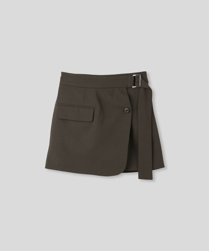 ミニスカート ショート丈 ミニボトム ウエストゴム 台形 タイトスカート 制服 韓国風 綺麗め 細見え カジュアル KINO THE KEI