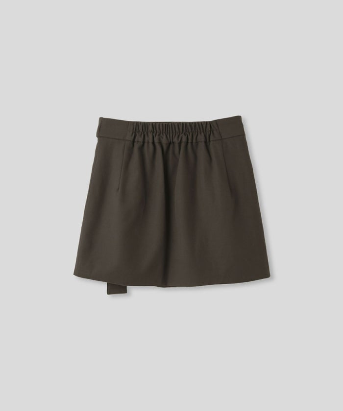 ミニスカート ショート丈 ミニボトム ウエストゴム 台形 タイトスカート 制服 韓国風 綺麗め 細見え カジュアル KINO THE KEI