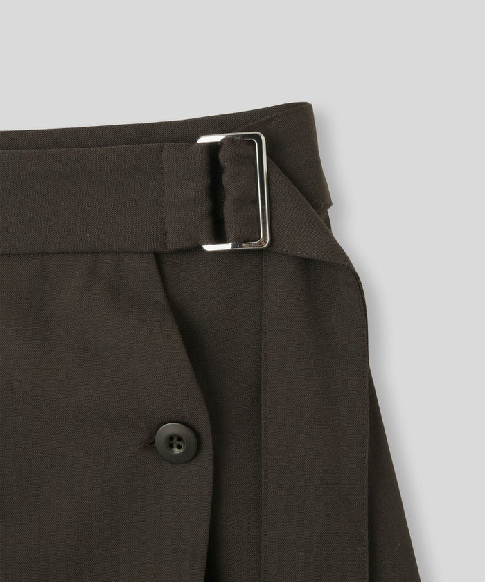 ミニスカート ショート丈 ミニボトム ウエストゴム 台形 タイトスカート 制服 韓国風 綺麗め 細見え カジュアル KINO THE KEI